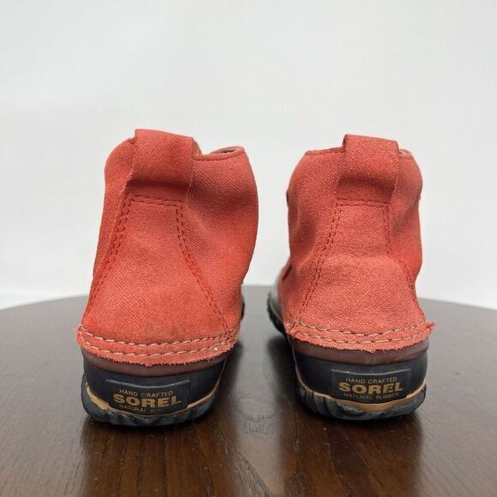 Sorel Out N About Plus Boot Womens Size 7 Red Black Leather Waterproof Duck Rain - Picture 5 of 16